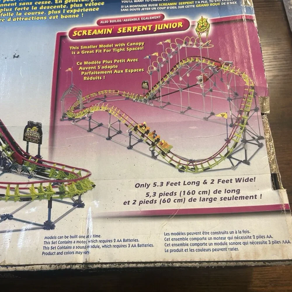 KNex Screamin Serpent Roller Coaster 63153 Set 1280 Pieces